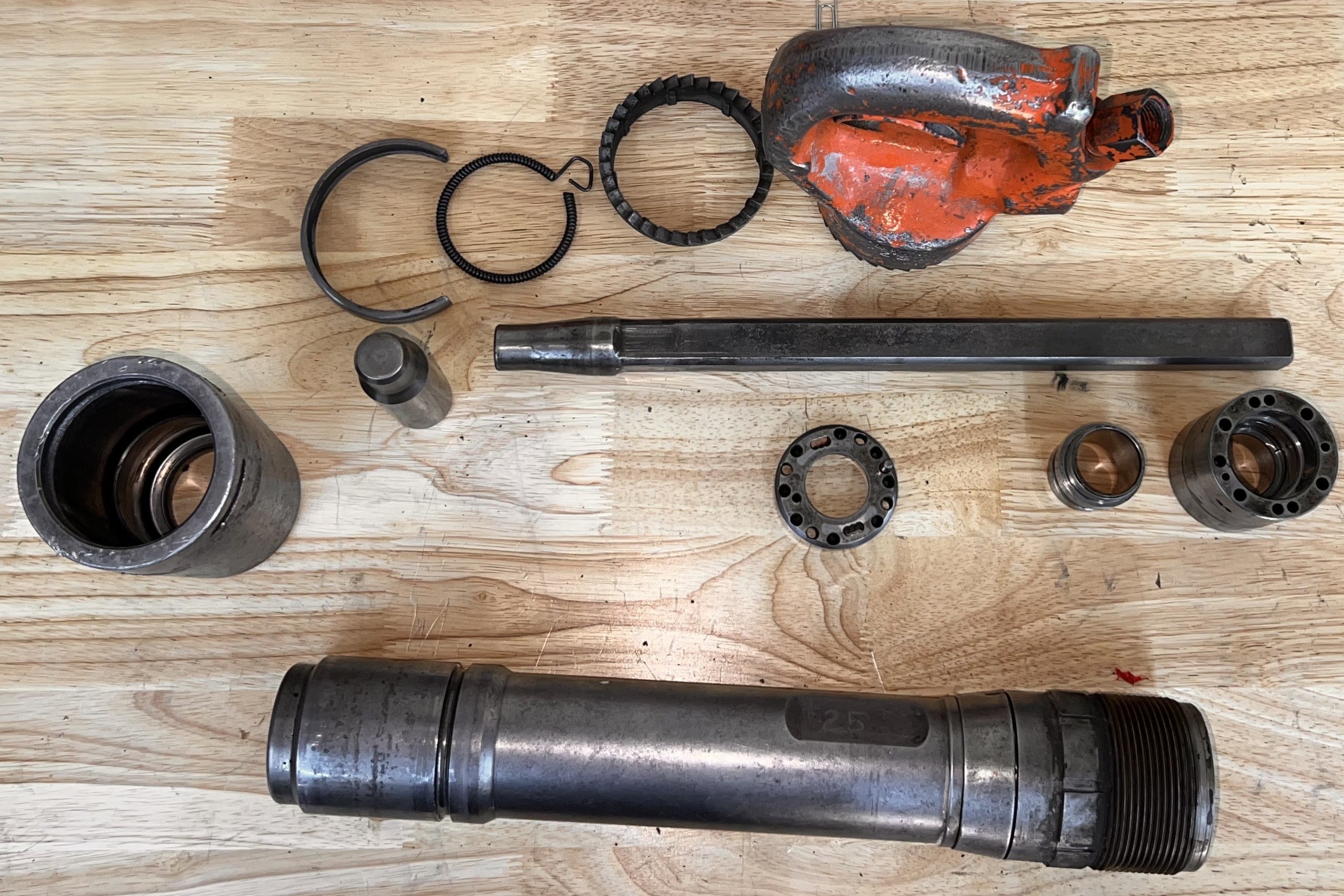 image of pneumatic drill taken apart